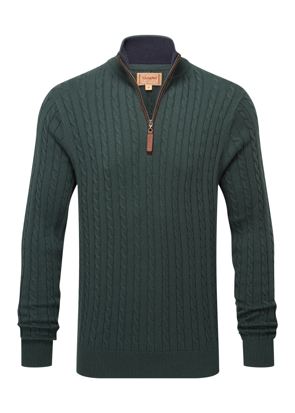 Calton Cotton Cashmere Cable 1/4 Zip Jumper