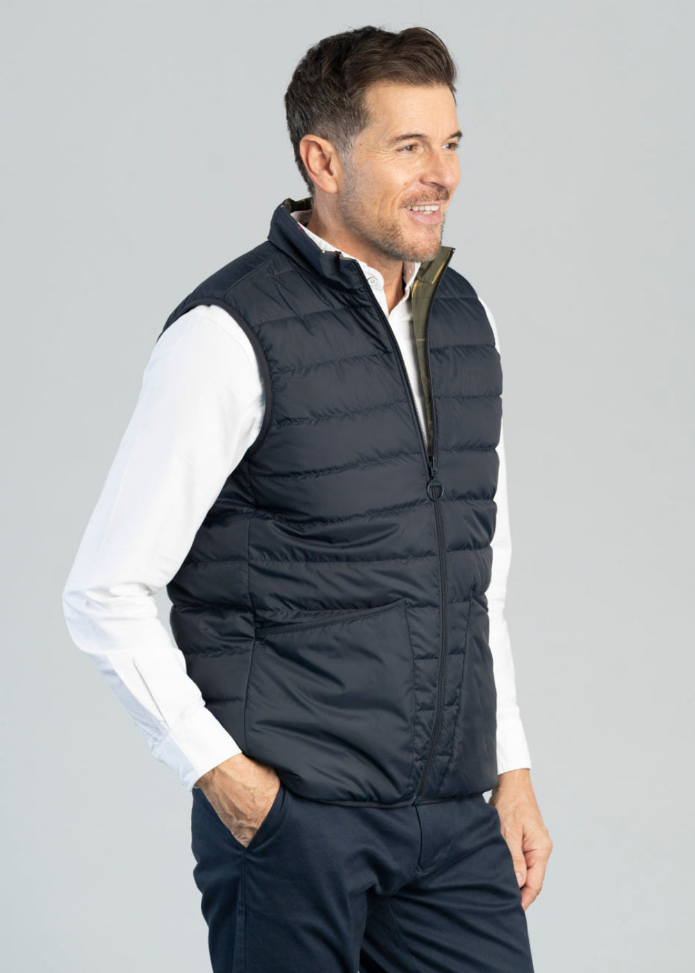 Reversible Tartan Puffer Gilet