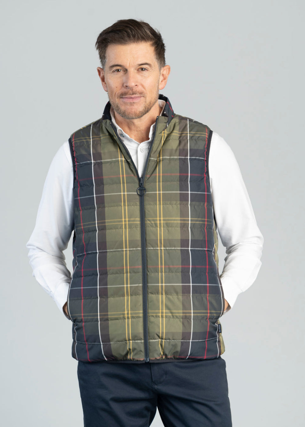 Reversible Tartan Puffer Gilet