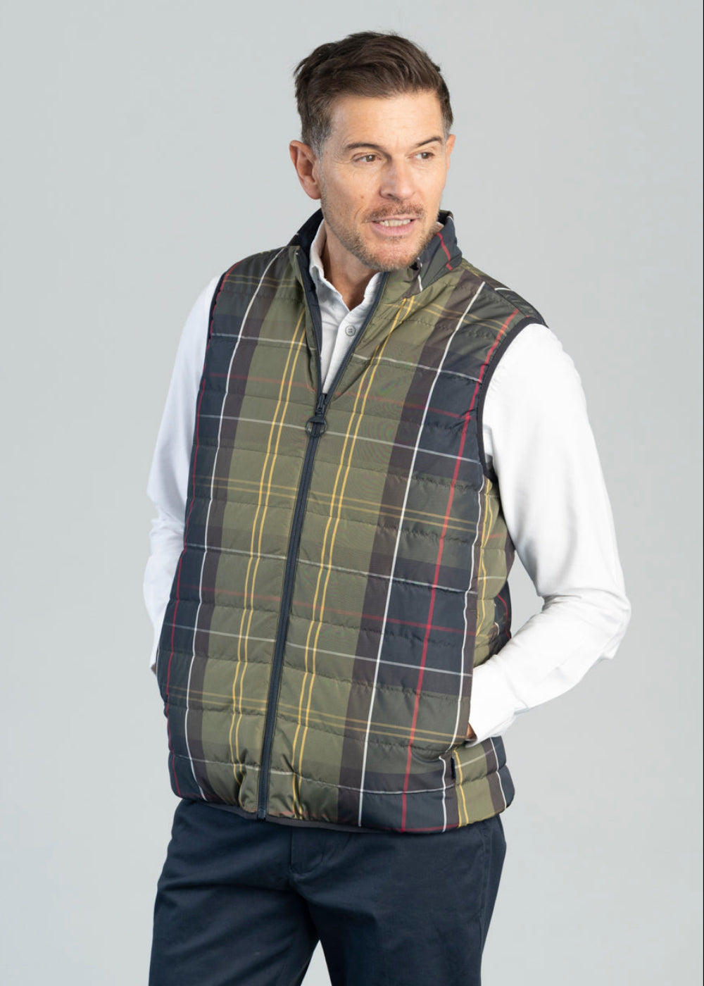Reversible Tartan Puffer Gilet