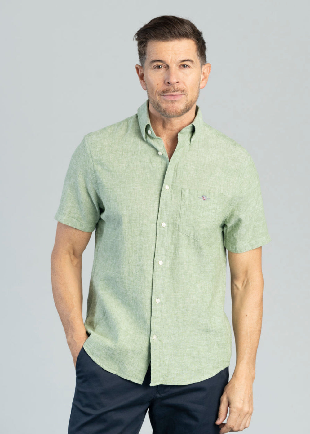 Cotton Linen Short Sleeve Shirt