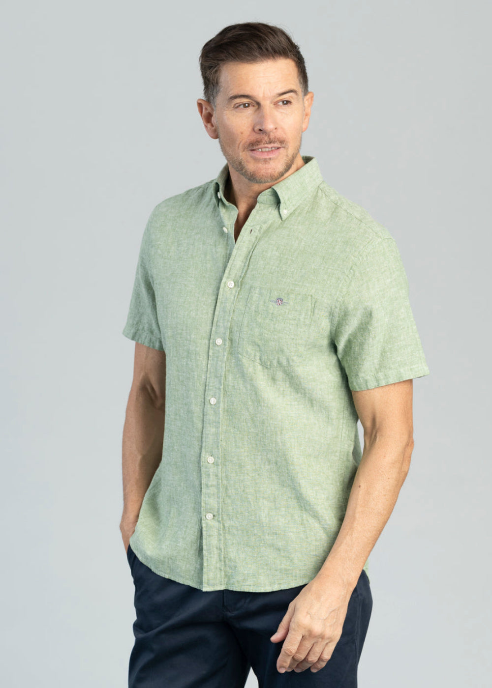 Cotton Linen Short Sleeve Shirt
