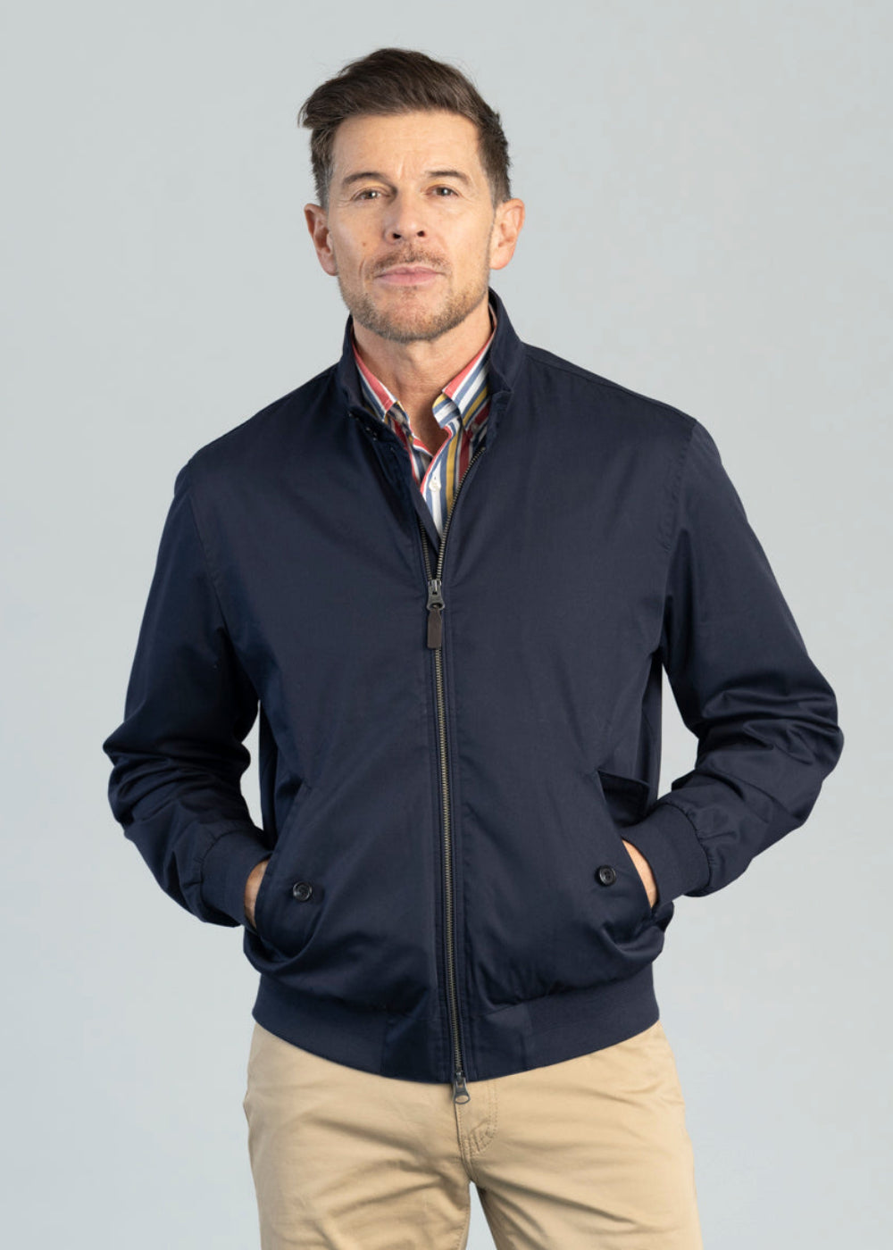 Cotton Blend Harrington Jacket