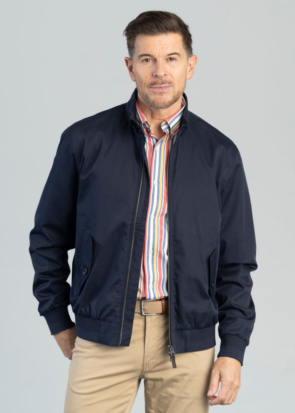 Cotton Blend Harrington Jacket