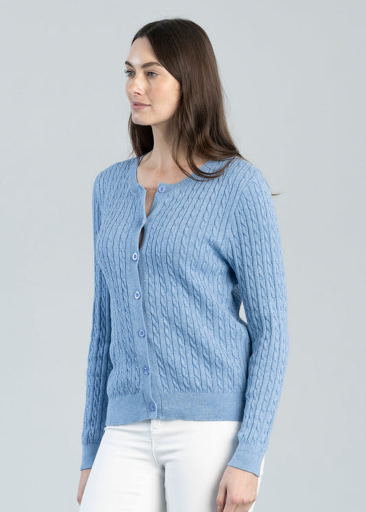 Joana Cardigan SS26 -Blue Melange