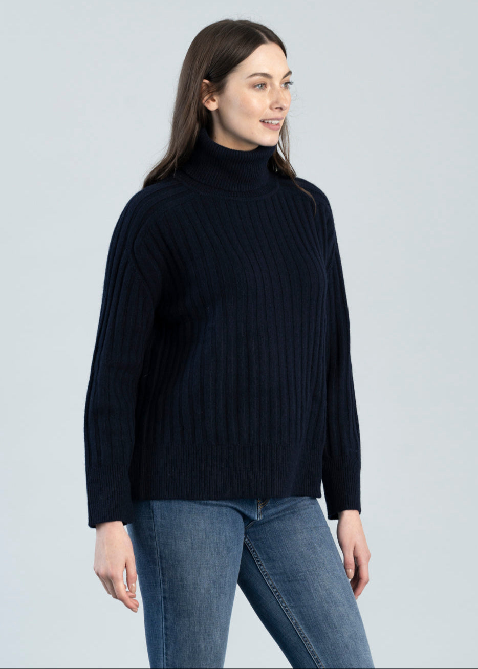 Wool Ribbed Turtleneck