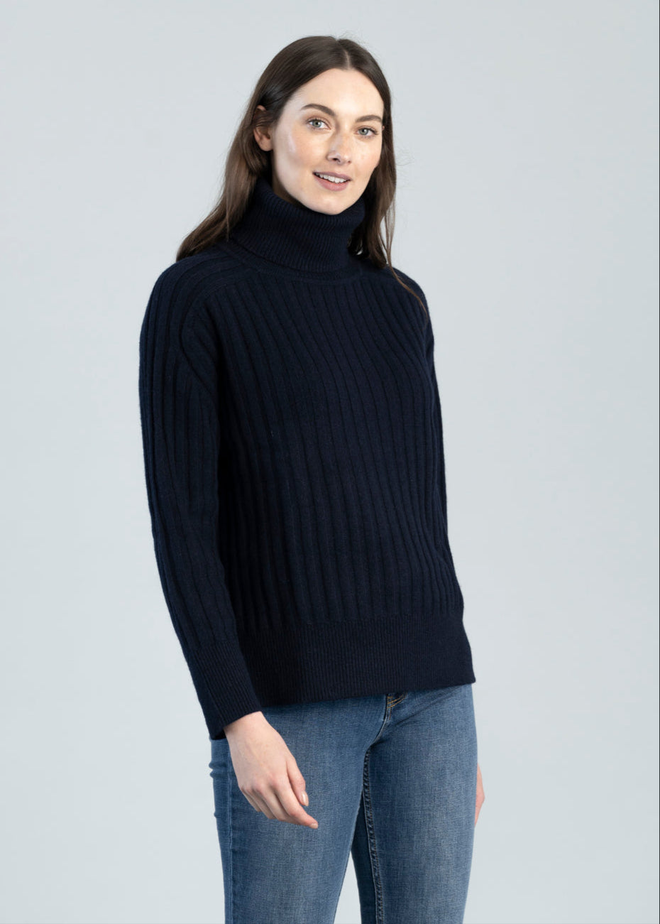 Wool Ribbed Turtleneck