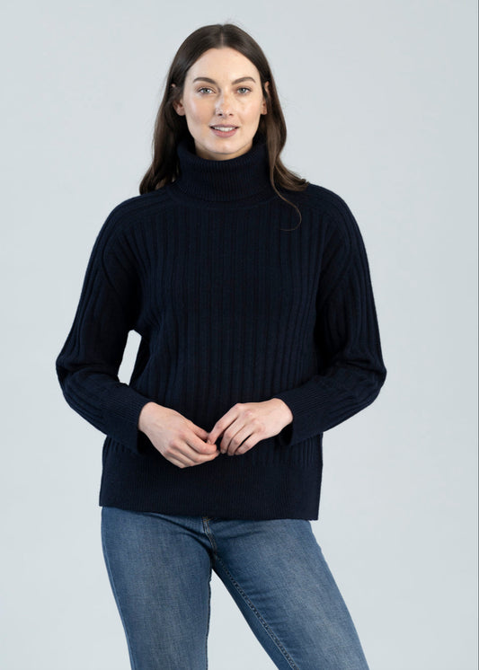 Wool Ribbed Turtleneck