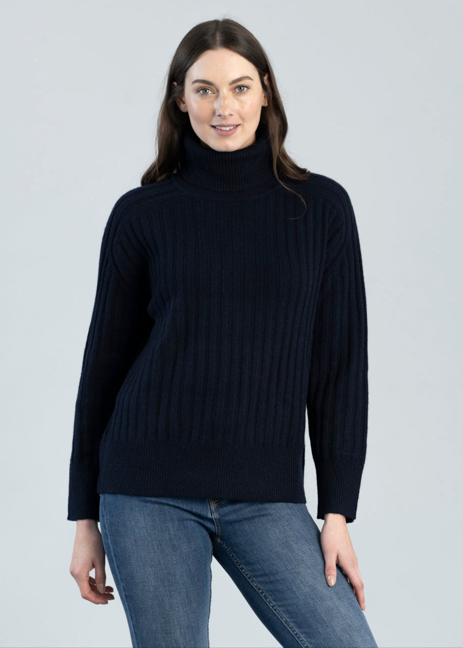 Wool Ribbed Turtleneck
