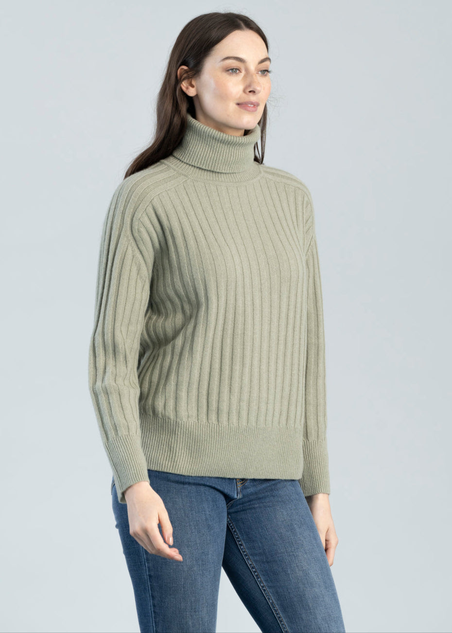 Wool Ribbed Turtleneck