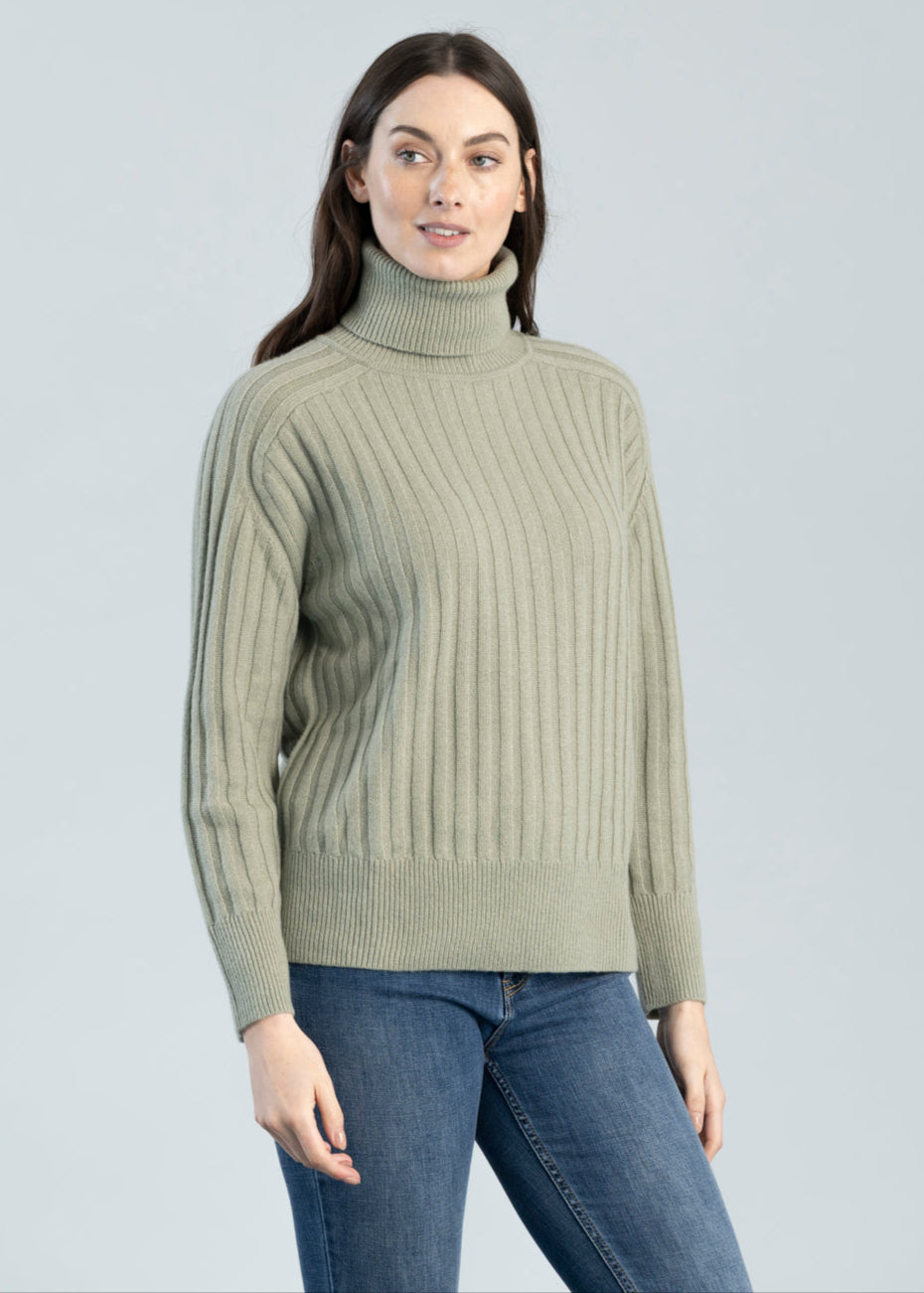 Wool Ribbed Turtleneck