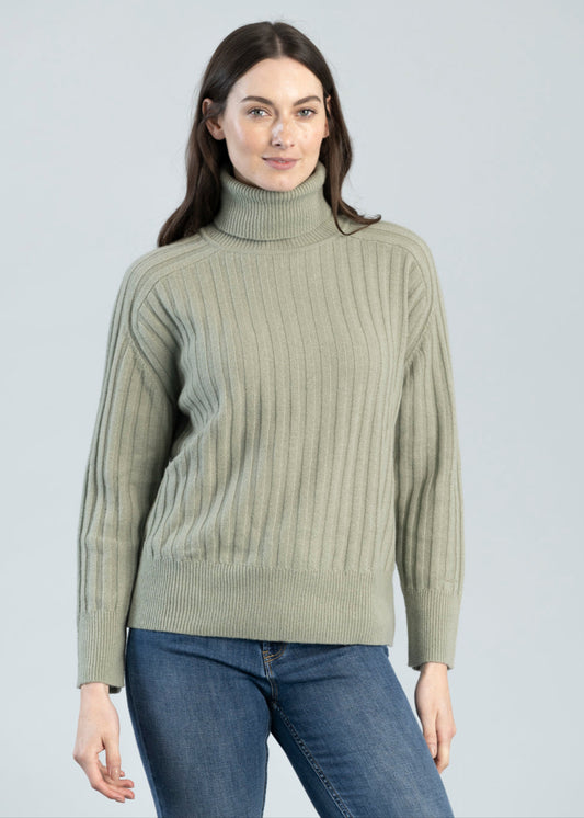 Wool Ribbed Turtleneck