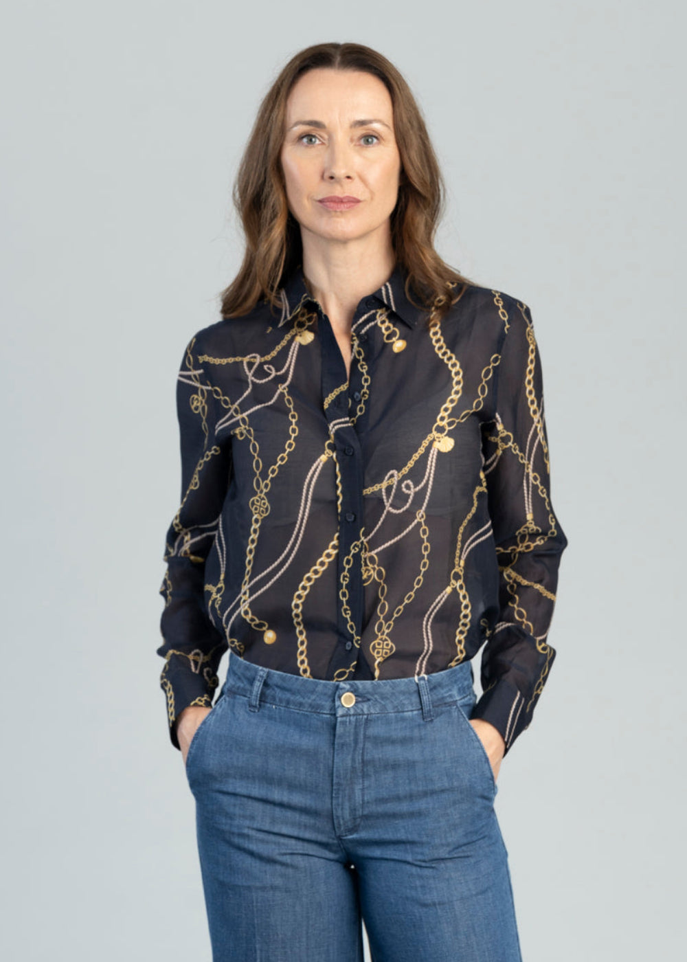 Printed Cotton Silk Shirt