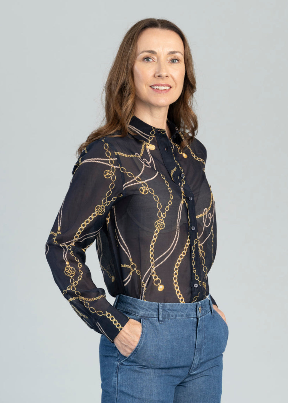 Printed Cotton Silk Shirt