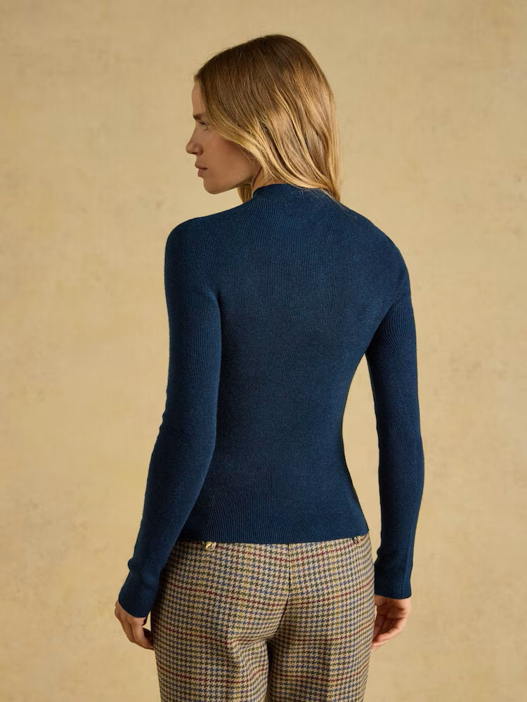 Seamless Knitted High Neck Jumper