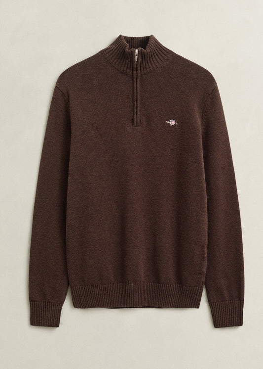Cotton Knit Half Zip Sweater