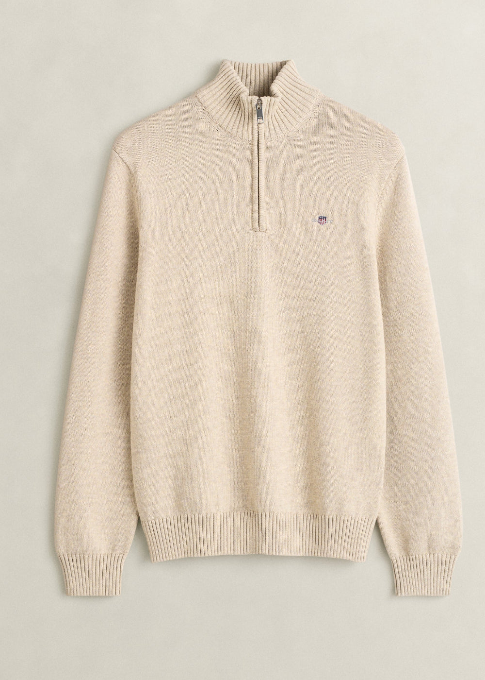 Cotton Knit Half Zip Sweater