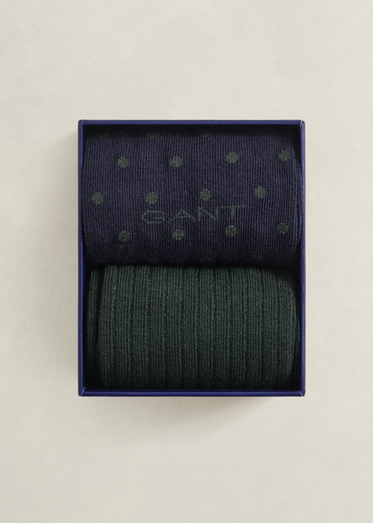 Dot and Rib 2-Pack Socks Gift Box