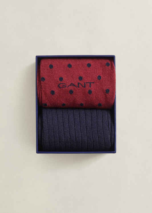 Dot and Rib 2-Pack Socks Gift Box