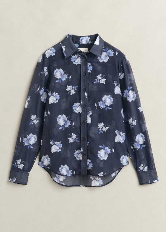 Floral Print Cotton Silk Shirt