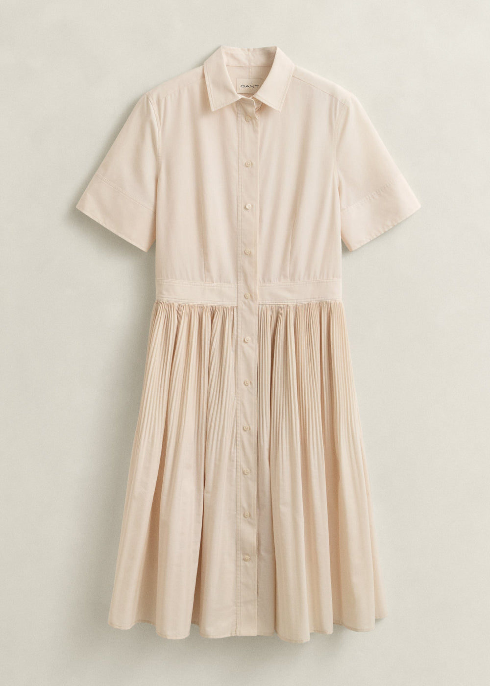 Cotton Pleated Shirt Dress