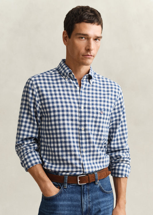 Cotton Linen Gingham Shirt