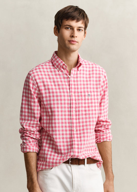 Cotton Linen Gingham Shirt