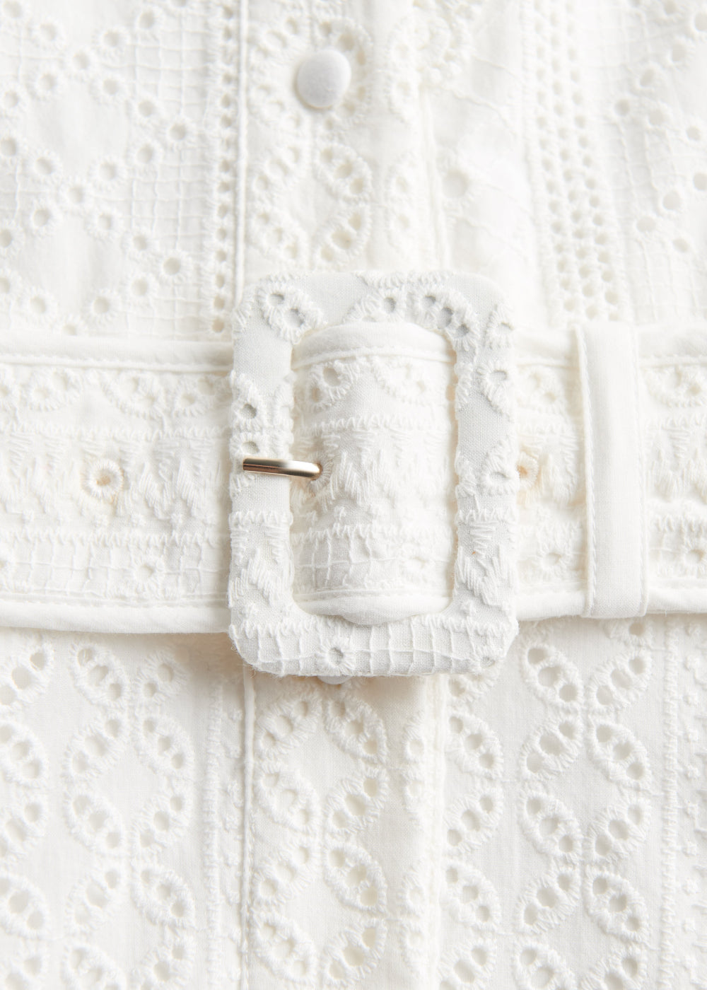 Aimee Collarless Broderie Dress