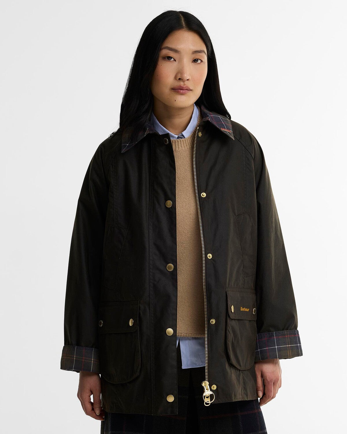 Icons Tartan Collar Modern Beadnell Wax Jacket