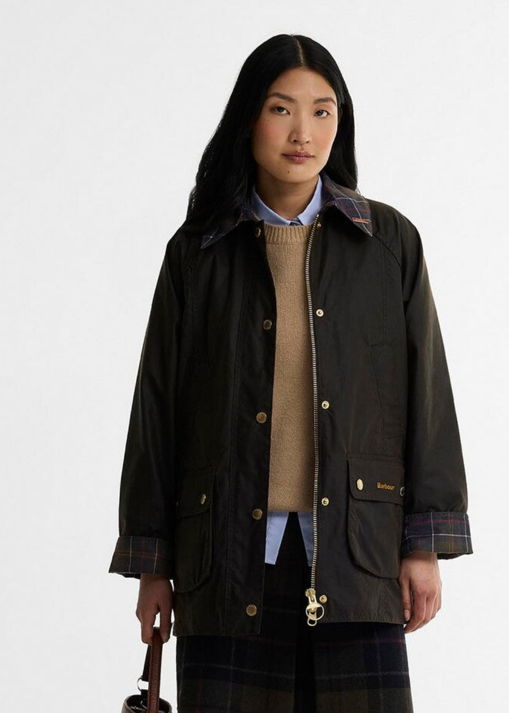 Icons Tartan Collar Modern Beadnell Wax Jacket