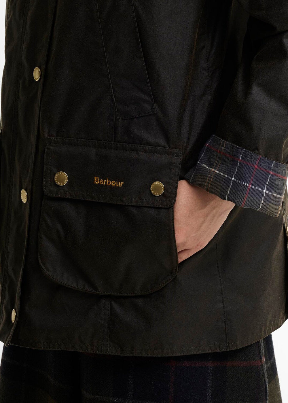 Icons Tartan Collar Modern Beadnell Wax Jacket
