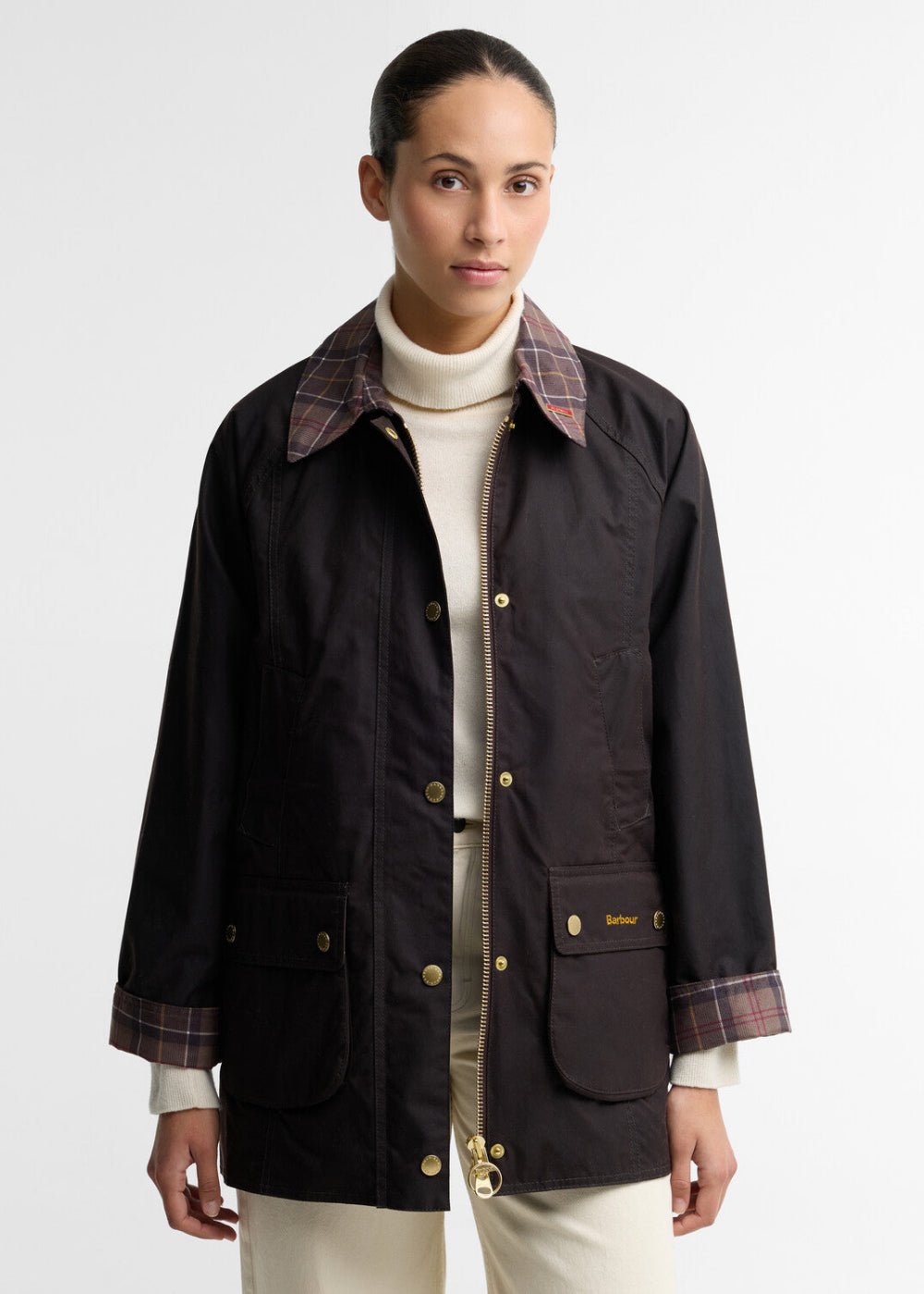 Icons Tartan Collar Modern Beadnell Wax Jacket