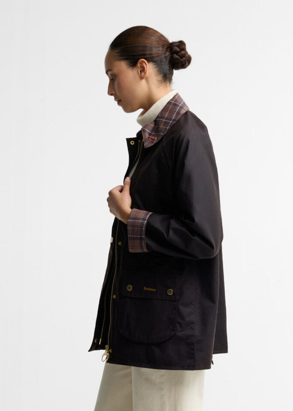 Icons Tartan Collar Modern Beadnell Wax Jacket