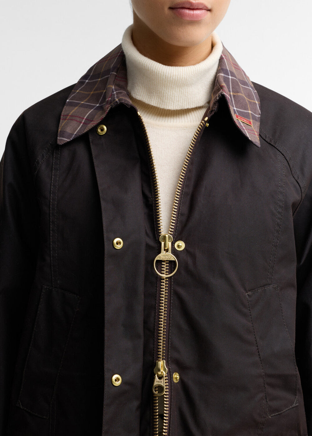Icons Tartan Collar Modern Beadnell Wax Jacket