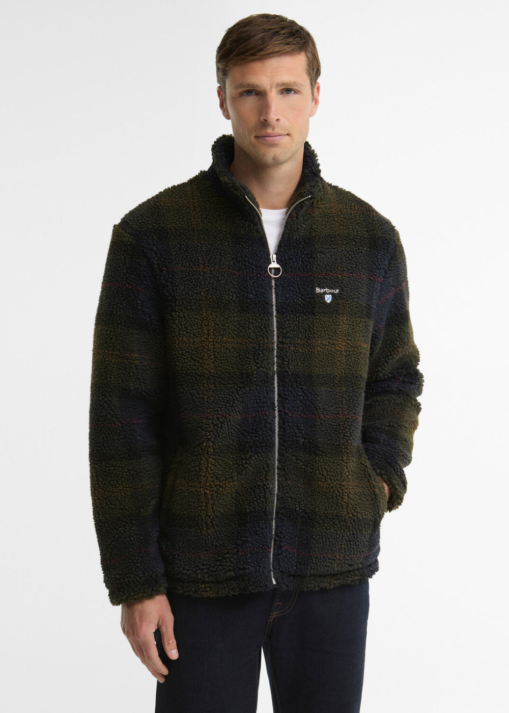 Tartan Fleece Zip Through Sweatshirt