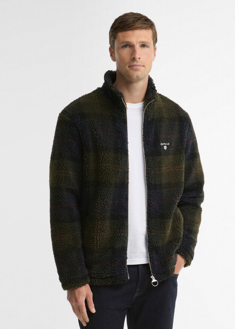 Tartan Fleece Zip Through Sweatshirt