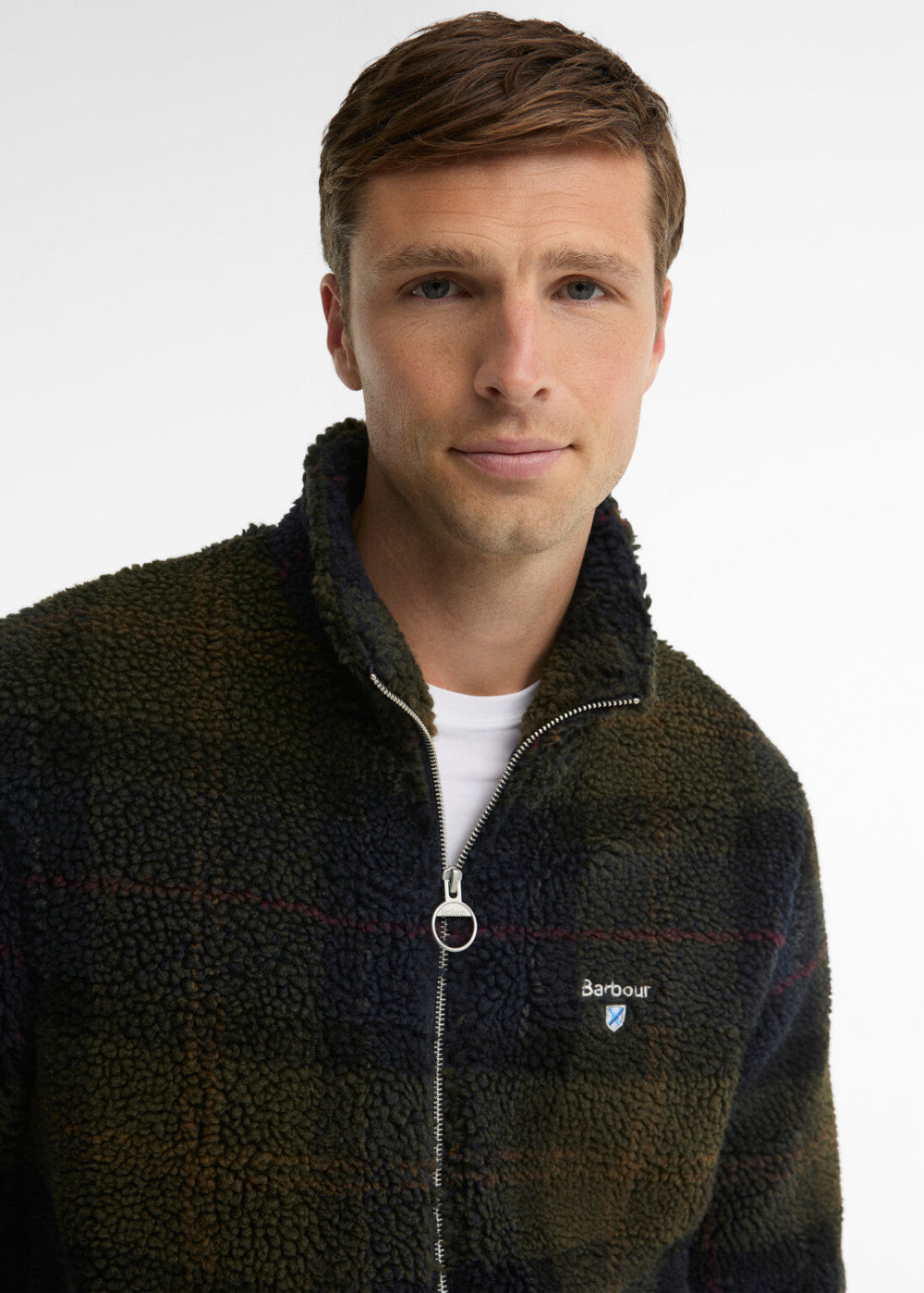 Tartan Fleece Zip Through Sweatshirt