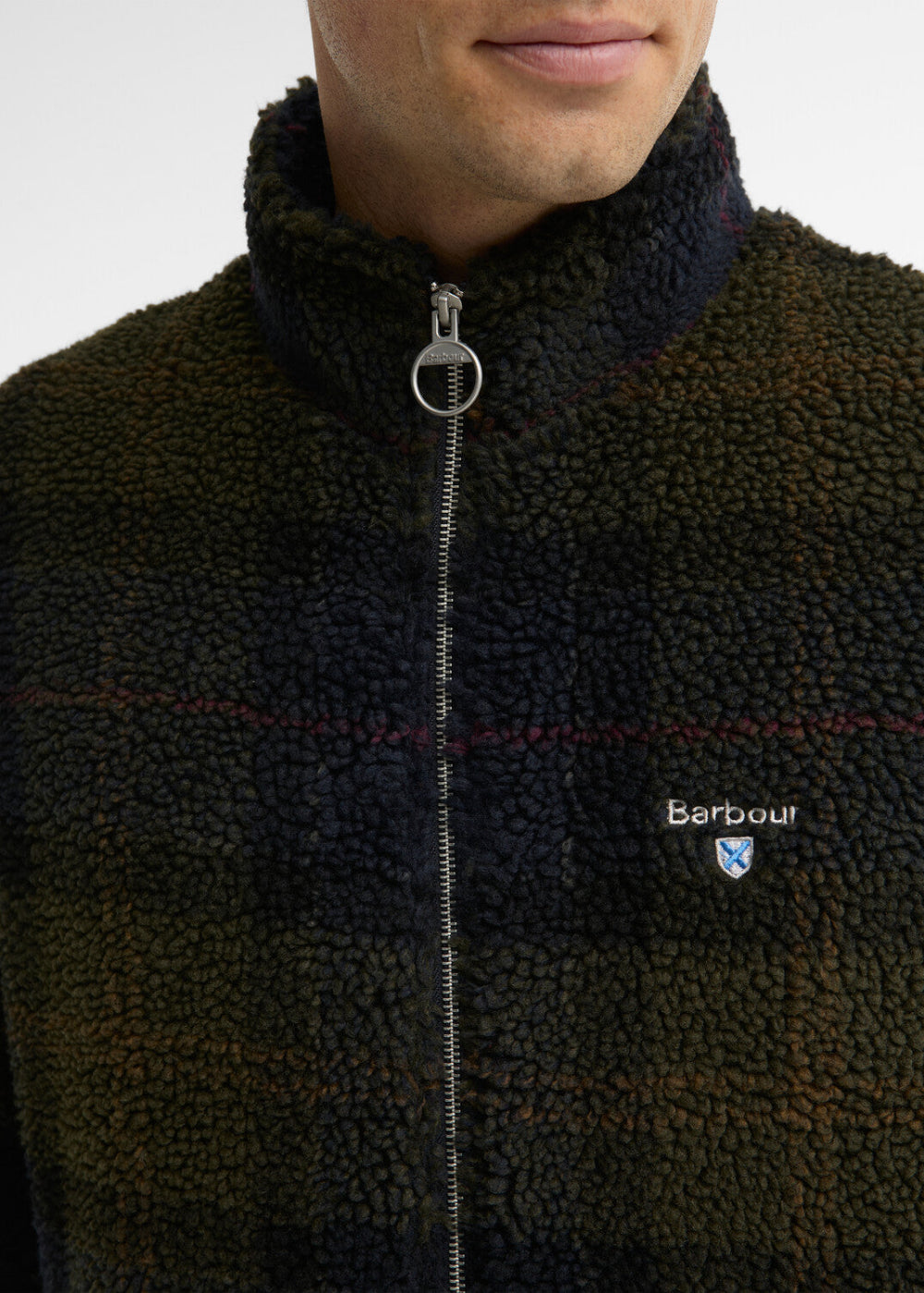 Tartan Fleece Zip Through Sweatshirt