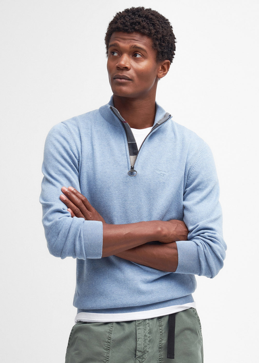 Cotton Half Zip Knitted Jumper