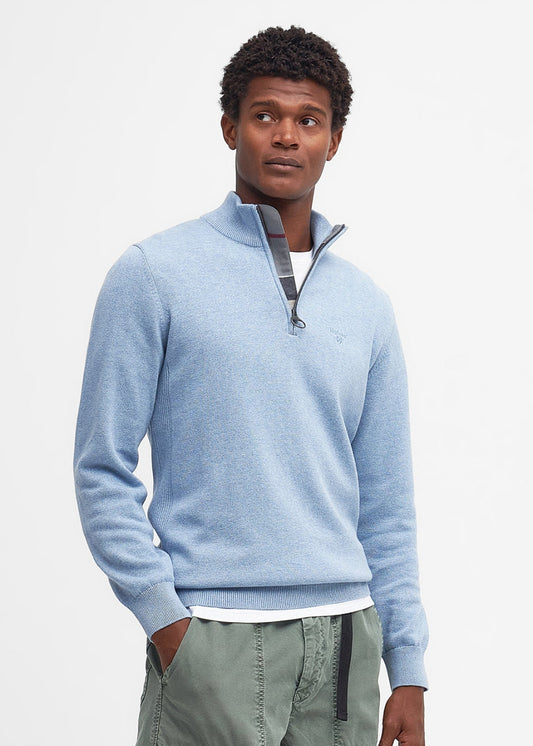 Cotton Half Zip Knitted Jumper