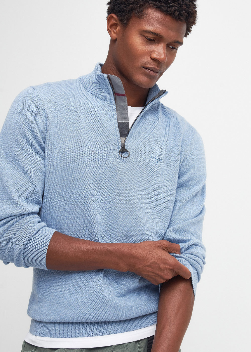 Cotton Half Zip Knitted Jumper