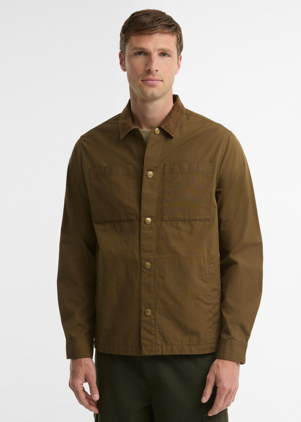 Cord Collar Twill Overshirt