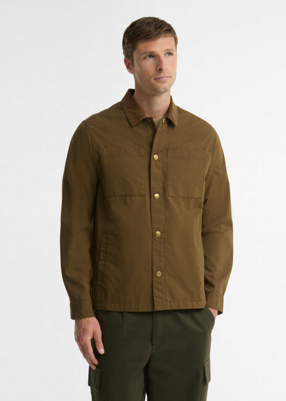 Cord Collar Twill Overshirt