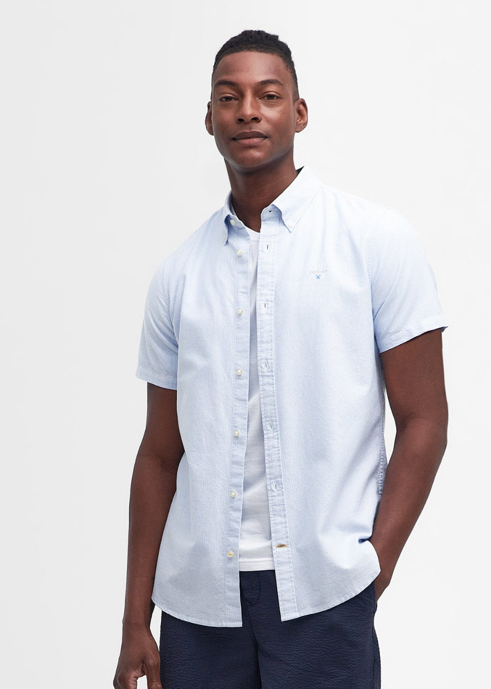 Striped Oxtown Tailored Short Sleeved Shirt