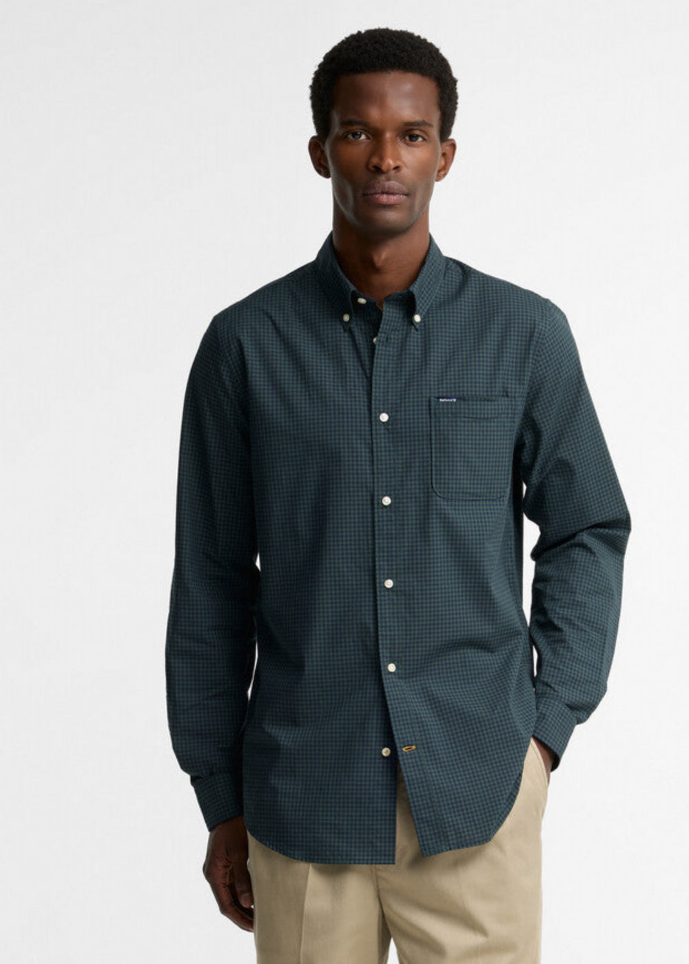 Harbourwall Tailored Gingham Shirt - Sycamore Green