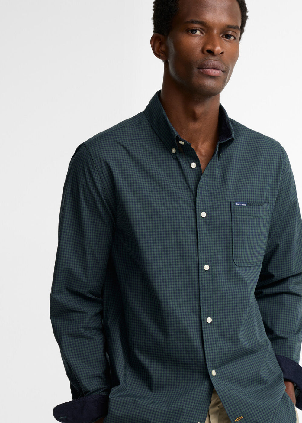 Harbourwall Tailored Gingham Shirt - Sycamore Green