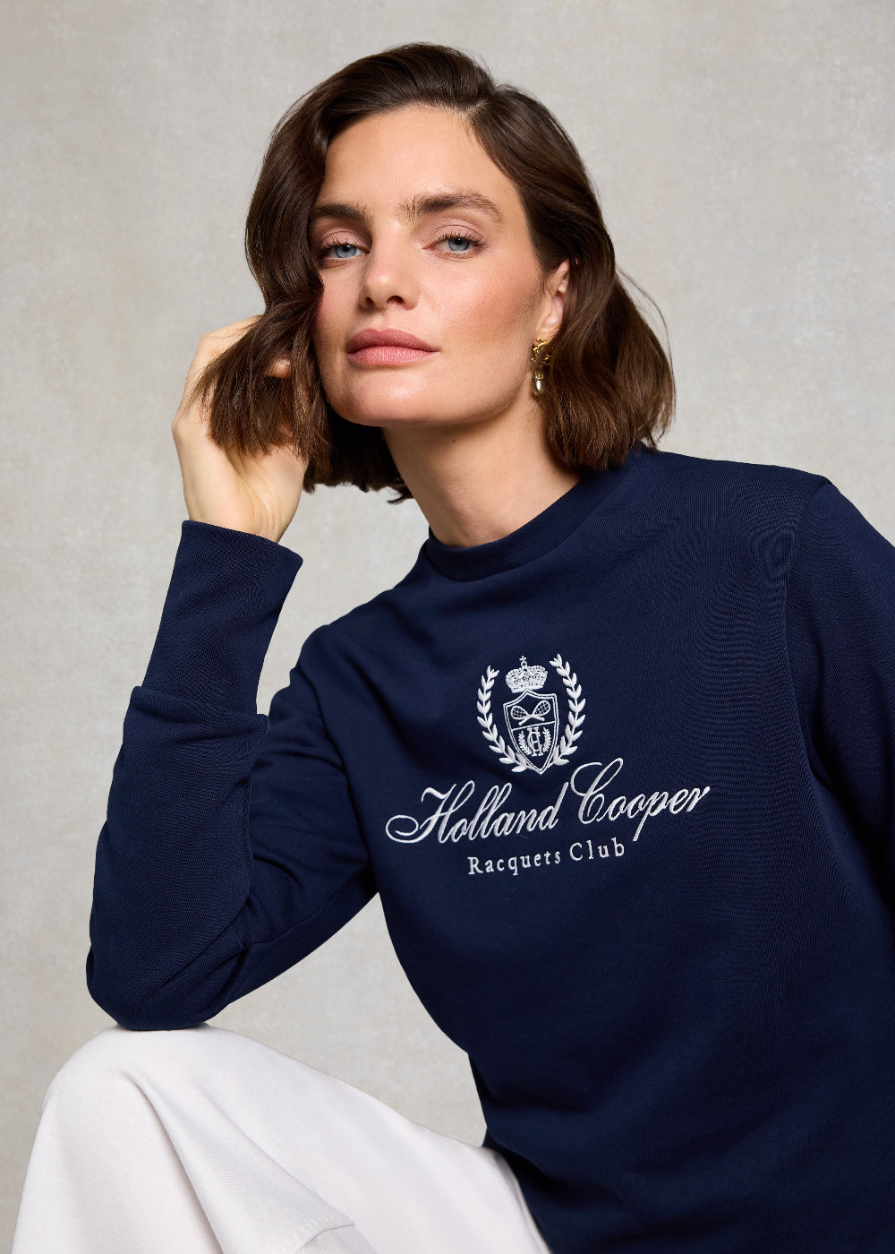 Mock Collar Crew Neck Sweat