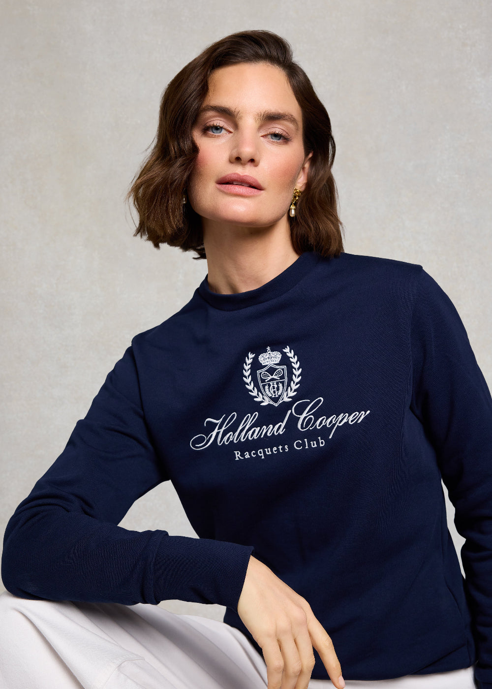 Mock Collar Crew Neck Sweat