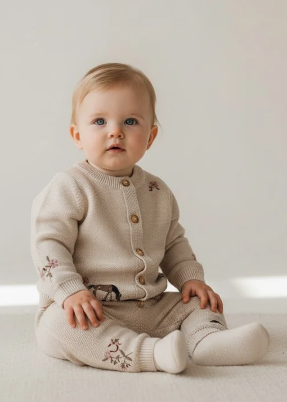 Organic Cotton Horse Embroidered Cardigan