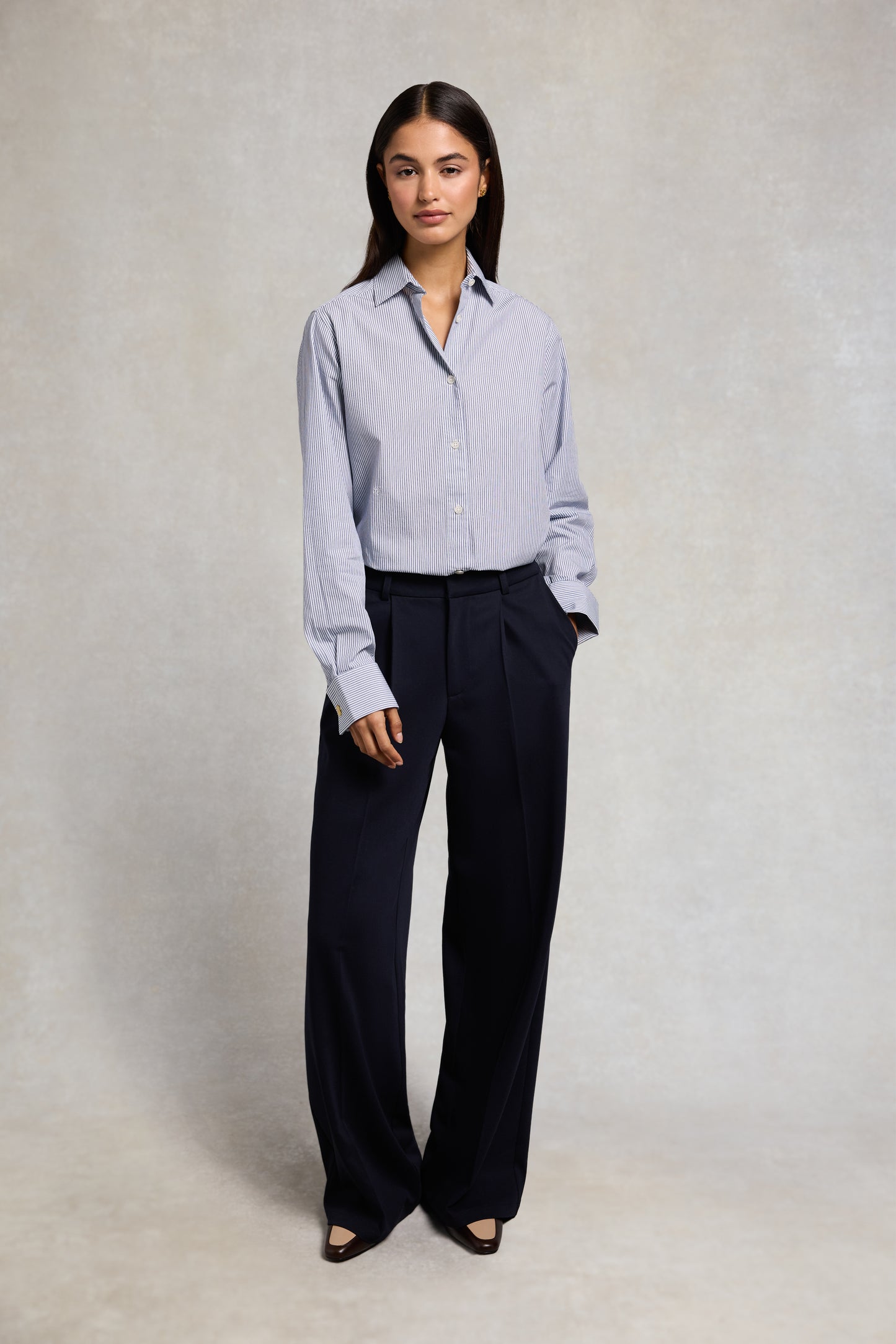 Pleated Wide Leg Trousers